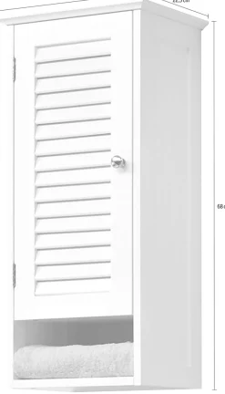 Saphir Hängeschrank »Quickset 928 Wand-Badschrank, 1 Tür, 1 Einlegeboden, 1 Nische« Badezimmer-Hängeschrank, 32 cm breit, Weiß, Landhaus-Stil