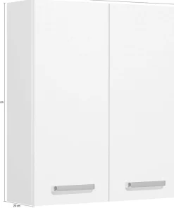 Saphir Hängeschrank »Quickset Wand-Badschrank 60 cm breit mit 2 Türen und 2 Einlegeböden« Badezimmer-Hängeschrank inkl. Türdämpfer, Griffe in Chrom Glanz