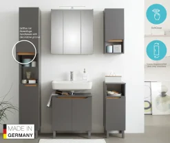 Saphir Hängeschrank »Quickset Wand-Badschrank 30 cm breit mit 1 Tür, 1 offenes Fach« Badezimmer-Hängeschrank inkl. Türdämpfer, grifflos