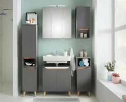 Saphir Hängeschrank »Quickset Wand-Badschrank 30 cm breit mit 1 Tür, 1 offenes Fach« Badezimmer-Hängeschrank inkl. Türdämpfer, grifflos