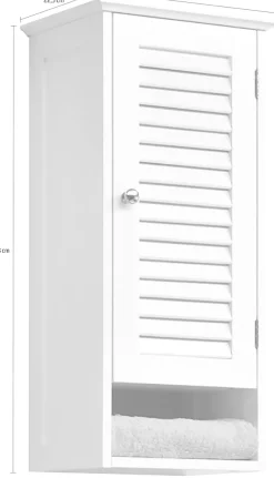 Saphir Hängeschrank »Quickset 928 Wand-Badschrank, 1 Tür, 1 Einlegeboden, 1 Nische« Badezimmer-Hängeschrank, 32 cm breit, Weiß, Landhaus-Stil