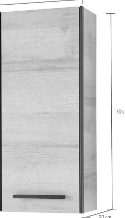 Saphir Hängeschrank »Quickset 395 Wand-Badschrank 30 cm breit mit 1 Tür und 2 Einlegeböden« Badezimmer-Hängeschrank inkl. Türdämpfer, Griffe in Schwarz