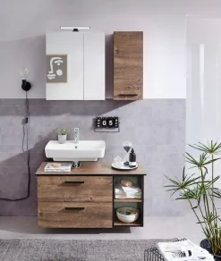 Saphir Hängeschrank »Quickset 374 Wand-Badschrank, 1 Tür, 2 Einlegeböden, inkl. Türdämpfer« Badezimmer-Hängeschrank, 30 cm breit, Eiche Ribbeck quer Nachbildung