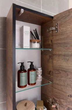 Saphir Hängeschrank »Quickset 374 Wand-Badschrank, 1 Tür, 2 Einlegeböden, inkl. Türdämpfer« Badezimmer-Hängeschrank, 30 cm breit, Eiche Ribbeck quer Nachbildung