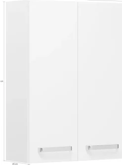 Saphir Hängeschrank »Quickset Wand-Badschrank 50 cm breit mit 2 Türen und 2 Einlegeböden« Badezimmer-Hängeschrank inkl. Türdämpfer, Griffe in Chrom Glanz