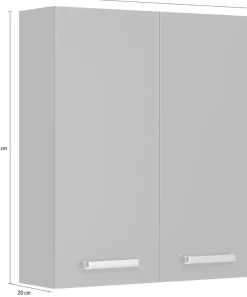 Saphir Hängeschrank »Quickset Wand-Badschrank 60 cm breit mit 2 Türen und 2 Einlegeböden« Badezimmer-Hängeschrank inkl. Türdämpfer, Griffe in Chrom Glanz