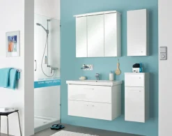 Saphir Hängeschrank »Quickset 316 Wand-Badschrank 30 cm breit, 1 Tür, 2 Einlegeböden« Badezimmer-Hängeschrank inkl. Türdämpfer, Griffe in Chrom Glanz