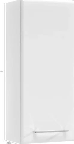 Saphir Hängeschrank »Quickset 376 Wand-Badschrank mit 1 Tür und 2 Einlegeböden« Badezimmer-Hängeschrank, 30 cm breit, inkl. Türdämpfer, Weiß Hochglanz