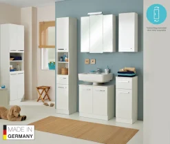 Saphir Hängeschrank »Quickset 335 Wand-Badschrank 30 cm breit mit 1 Tür und 2 Einlegeböden« Badezimmer-Hängeschrank, Griffe in Chrom Glanz