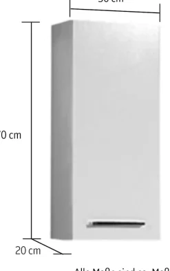 Saphir Hängeschrank »Quickset 335 Wand-Badschrank 30 cm breit mit 1 Tür und 2 Einlegeböden« Badezimmer-Hängeschrank, Griffe in Chrom Glanz