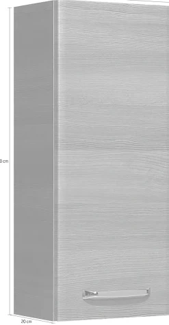 Saphir Hängeschrank »Quickset Wand-Badschrank 30 cm breit mit 1 Tür und 2 Glas-Einlegeböden« Badezimmer-Hängeschrank inkl. Türdämpfer, Griffe in Chrom Glanz