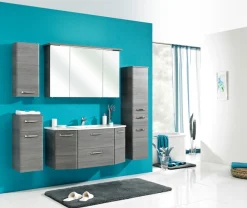Saphir Hängeschrank »Quickset Wand-Badschrank 30 cm breit mit 1 Tür und 2 Glas-Einlegeböden« Badezimmer-Hängeschrank inkl. Türdämpfer, Griffe in Chrom Glanz