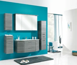 Saphir Hängeschrank »Quickset Wand-Badschrank 30 cm breit mit 1 Tür und 2 Glas-Einlegeböden« Badezimmer-Hängeschrank inkl. Türdämpfer, Griffe in Chrom Glanz