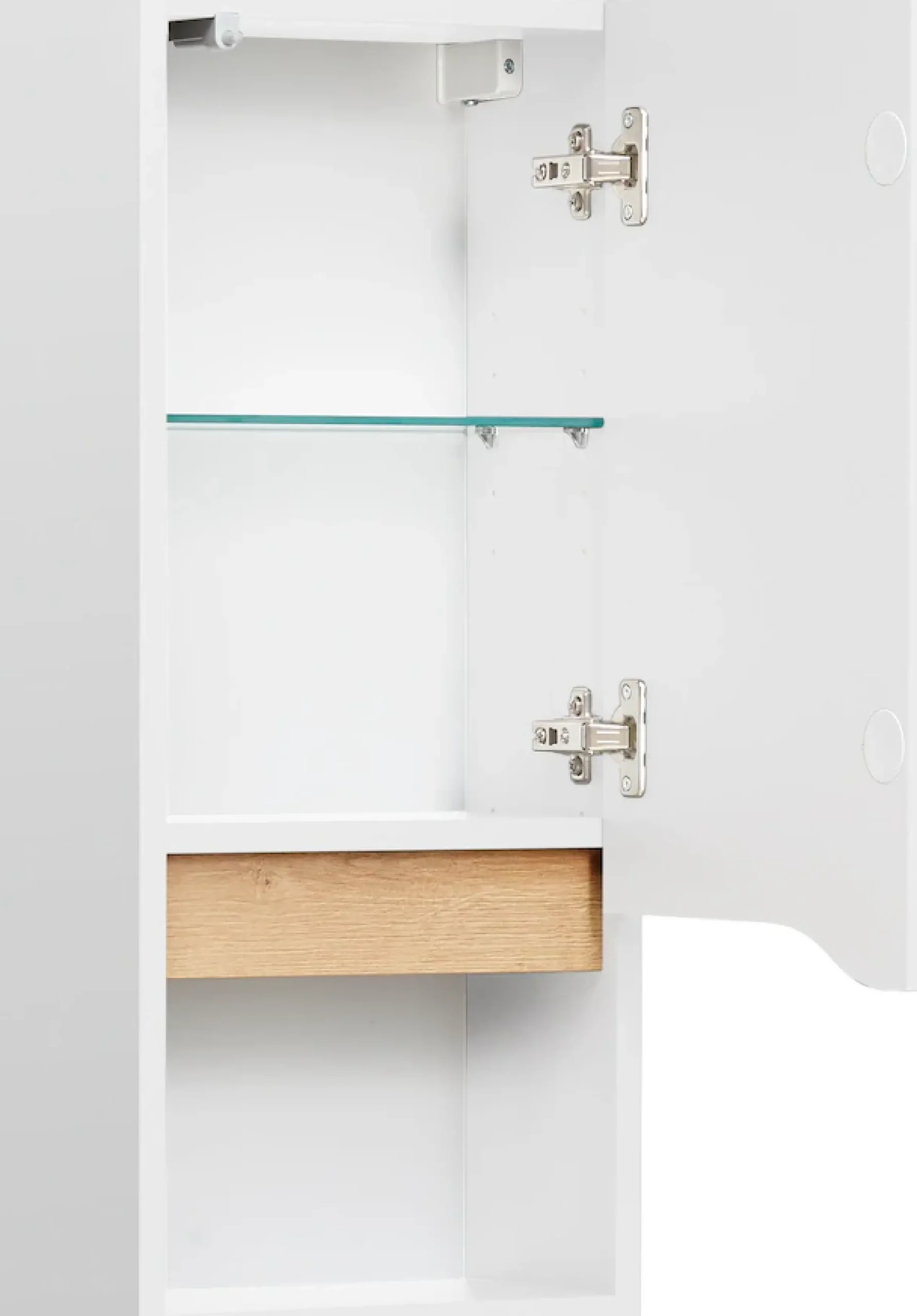 Saphir Hängeschrank »Quickset Wand-Badschrank 30 cm breit mit 1 Tür, 1 offenes Fach« Badezimmer-Hängeschrank inkl. Türdämpfer, grifflos