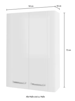 Saphir Hängeschrank »Serie 3006 Badschrank 50cm, 2 Türen, 2 Glaseinlegeböden« Badezimmer-Hängeschrank inkl. Türdämpfer, Wandschrank 73 cm hoch