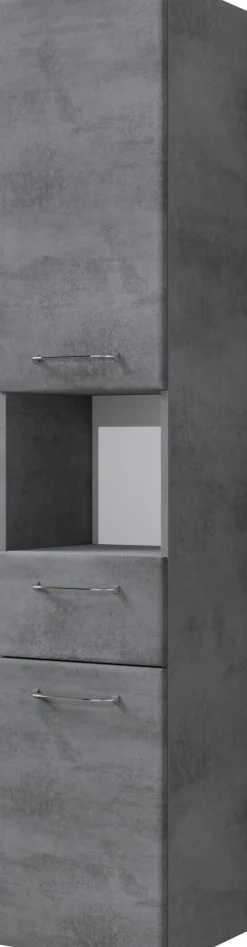 Saphir Hochschrank »Quickset 945 Badschrank, 35 cm breit, 2 Türen, 1 Nische, 1 Schublade« Badezimmer-Hochschrank inkl. Türdämpfer, Griffe in Chrom glänzend