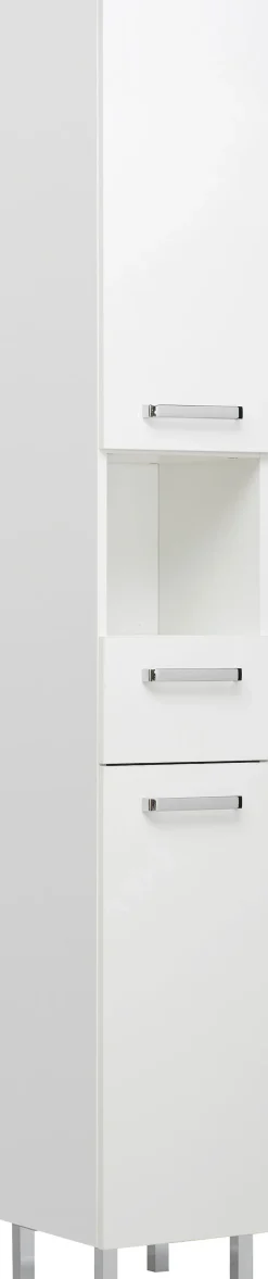 Saphir Hochschrank »Quickset Badschrank 30 cm breit, 2 Türen, 1 Nische, 1 Schublade« Badezimmer-Hochschrank inkl. Türdämpfer, Griffe in Chrom glänzend