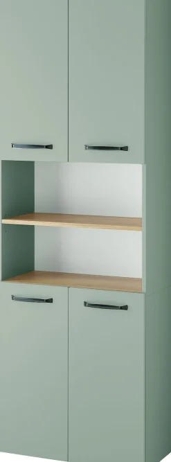 Saphir Hochschrank »Quickset 500, Badschrank 61,6 cm breit, 4 Türen« 4 Einlegeböden, 1 offenes Fach, Badezimmer-Hochschrank