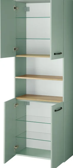 Saphir Hochschrank »Quickset 500, Badschrank 61,6 cm breit, 4 Türen« 4 Einlegeböden, 1 offenes Fach, Badezimmer-Hochschrank