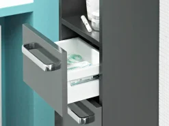 Saphir Hochschrank »Quickset Badschrank 30 cm breit, 2 Türen, 1 Nische, 1 Schublade« Badezimmer-Hochschrank inkl. Türdämpfer, Griffe in Chrom glänzend