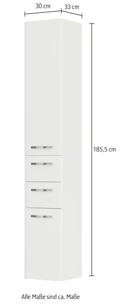 Saphir Hochschrank »Quickset 326, mit 2 Türen und 2 Auszügen, 30cm breit« 1 Stk. tlg.