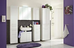 Saphir Hochschrank »Quickset Badschrank 35 cm breit, 2 Türen, 2 Schubladen, 3 Einlegeböden« Badezimmer-Hochschrank inkl. Türdämpfer, Griffe in Chrom glänzend