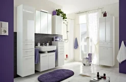 Saphir Hochschrank »Quickset Badschrank 35 cm breit, 2 Türen, 2 Schubladen, 3 Einlegeböden« Badezimmer-Hochschrank inkl. Türdämpfer, Griffe in Chrom glänzend