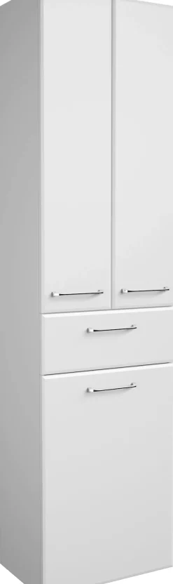 Saphir Hochschrank »Quickset Badschrank 50 cm breit, 2 Türen, 1 Schublade, 1 Wäschekippe« Badezimmer-Hochschrank inkl. Türdämpfer, Griffe in Chrom glänzend