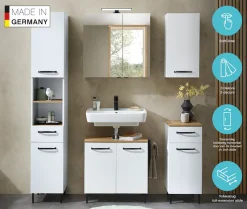 Saphir Hochschrank »Quickset 500, Badschrank 32,4 cm breit« 3 Einlegeböden, 1 offenes Fach, Badezimmer-Hochschrank