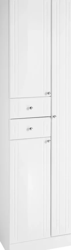 Saphir Hochschrank »Quickset 955 Badschrank, 50 cm breit, 3 Türen, 2 Schubladen« Badezimmer-Hochschrank inkl. Türdämpfer, Griffe in Chrom glänzend