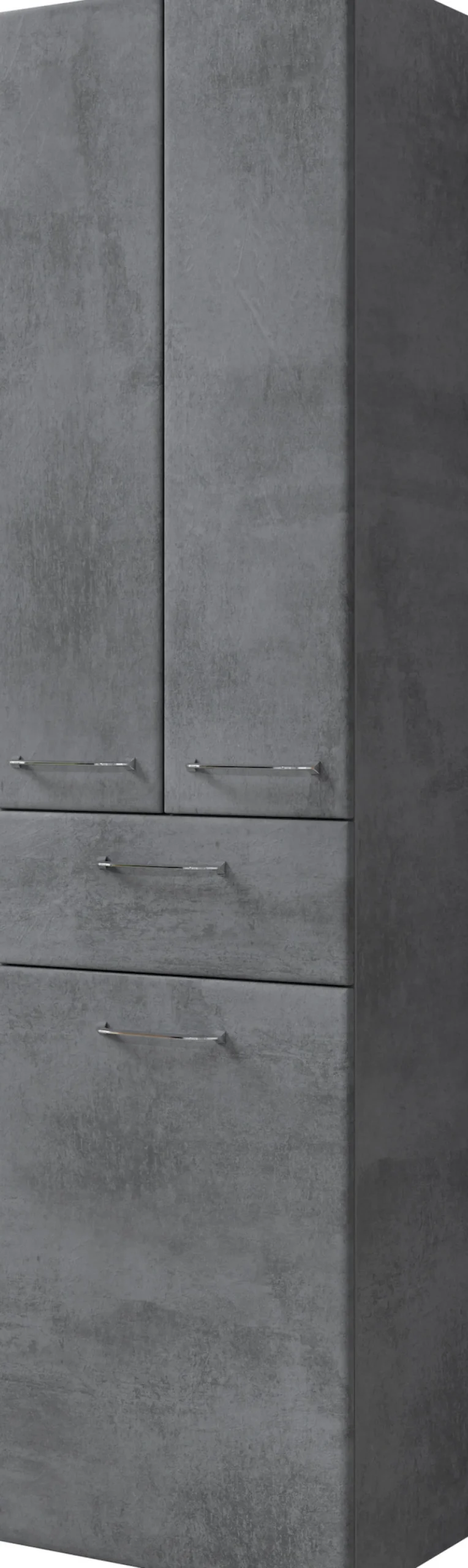 Saphir Hochschrank »Quickset 945 Badschrank, 50cm breit, 2 Türen, 1 Schublade, Wäschekippe« Badezimmer-Hochschrank inkl. Türdämpfer, Griffe in Chrom glänzend