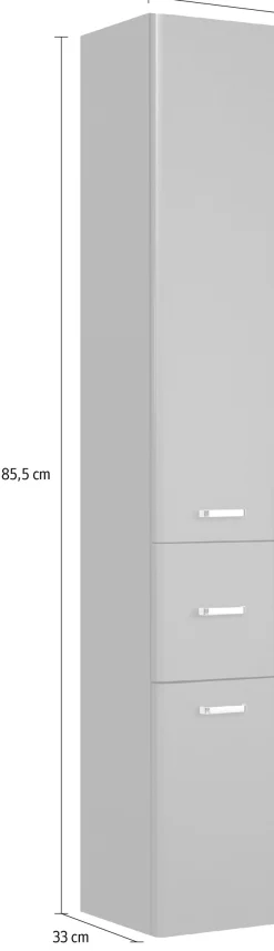 Saphir Hochschrank »Quickset 327 Badschrank 30 cm breit, 2 Türen, 1 Schublade« Badezimmer-Hochschrank inkl. Türdämpfer, Griffe in Chrom glänzend