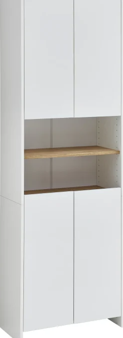 Saphir Hochschrank »Quickset 100, Badschrank 61,6 cm breit, 4 Türen« 2 Einlegeböden, 2 offene Fächer, Badezimmer-Hochschrank, Akzentfuge