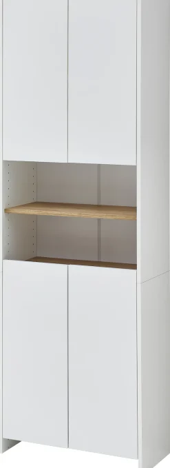 Saphir Hochschrank »Quickset 100, Badschrank 61,6 cm breit, 4 Türen« 2 Einlegeböden, 2 offene Fächer, Badezimmer-Hochschrank, Akzentfuge