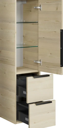 Saphir Midischrank »1 Drehtür und zwei Auszüge mit Soft-Close« 1 Stk. tlg.