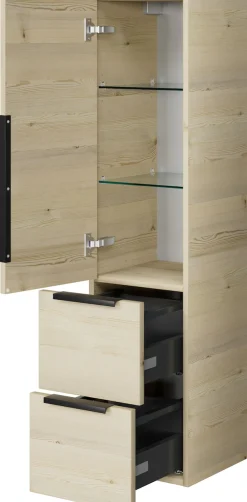 Saphir Midischrank »1 Drehtür und zwei Auszüge mit Soft-Close« 1 Stk. tlg.