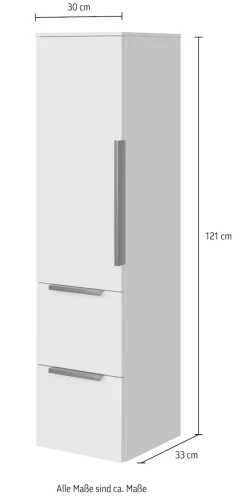 Saphir Midischrank »1 Drehtür und zwei Auszüge mit Soft-Close« 1 Stk. tlg.