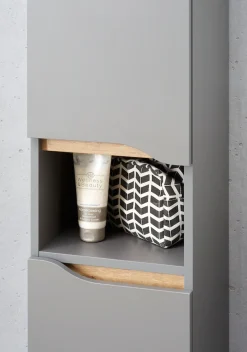 Saphir Midischrank »Quickset Badschrank 30 cm breit, 2 Türen, 1 Nische, 2 Einlegeböden« Badezimmer-Midischrank inkl. Türdämpfer, grifflos