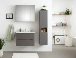 Saphir Midischrank »Quickset Badschrank 30 cm breit, 2 Türen, 1 Nische, 2 Einlegeböden« Badezimmer-Midischrank inkl. Türdämpfer, grifflos