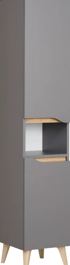 Saphir Midischrank »Quickset Badschrank 30 cm breit, 2 Türen, 1 Nische, 2 Einlegeböden« Badezimmer-Midischrank inkl. Türdämpfer, grifflos