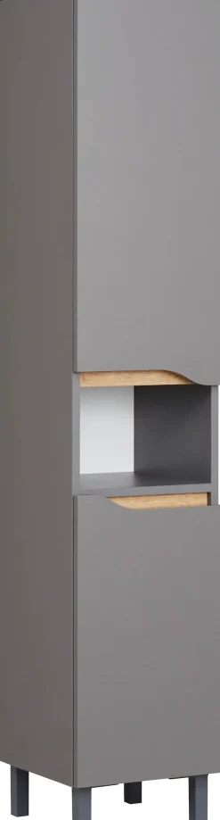 Saphir Midischrank »Quickset Badschrank 30 cm breit, 2 Türen, 1 Nische, 2 Einlegeböden« Badezimmer-Midischrank inkl. Türdämpfer, grifflos