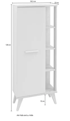 Saphir Midischrank »Quickset Badschrank 50,5 cm breit, 1 Tür, seitliche Ablagen« Badezimmer-Midischrank inkl. Türdämpfer, Griffe in Holz