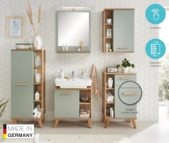 Saphir Midischrank »Quickset Badschrank 50,5 cm breit, 1 Tür, seitliche Ablagen« Badezimmer-Midischrank inkl. Türdämpfer, Griffe in Holz