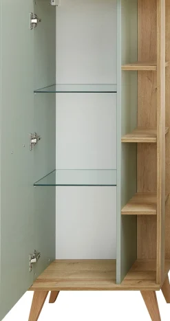 Saphir Midischrank »Quickset Badschrank 50,5 cm breit, 1 Tür, seitliche Ablagen« Badezimmer-Midischrank inkl. Türdämpfer, Griffe in Holz