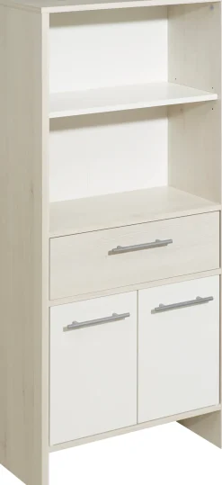 Saphir Midischrank »Quickset 350 Badschrank 62 cm breit, 2 Türen, 1 Schublade, 2 Fächer« 1 Stk. tlg. Badezimmer-Midischrank Pinie Ida hell, Griffe alufarbig
