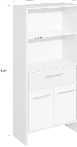 Saphir Midischrank »Quickset 350 Badschrank 62 cm breit, 2 Türen, 1 Schublade, 2 Fächer« 1 Stk. tlg. Badezimmer-Midischrank Pinie Ida hell, Griffe alufarbig