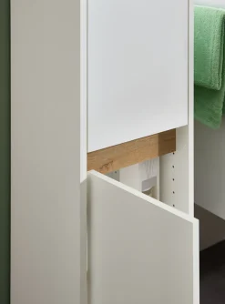 Saphir Midischrank »Quickset 100, Badschrank 32,4 cm breit, 2 Türen« 2 Einlegeböden, Badezimmer-Midischrank, mit Akzentfuge