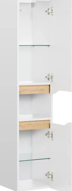 Saphir Midischrank »Quickset Badschrank 30 cm breit, 2 Türen, 1 Nische, 2 Einlegeböden« Badezimmer-Midischrank inkl. Türdämpfer, grifflos