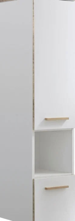 Saphir Midischrank »Quickset 931 Badschrank in Weiß Glanz, 1 Tür, 1 Nische, 1 Schublade« 2 Glas-Einlegeböden, inkl. Türdämpfer, 30 cm breit, 123,2 cm hoch
