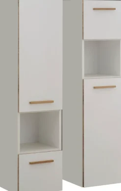 Saphir Midischrank »Quickset 931 Badschrank in Weiß Glanz, 1 Tür, 1 Nische, 1 Schublade« 2 Glas-Einlegeböden, inkl. Türdämpfer, 30 cm breit, 123,2 cm hoch